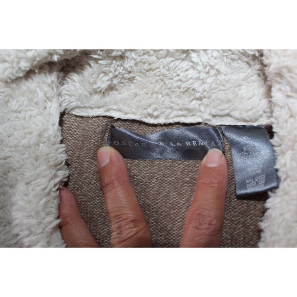 OSCAR DE LA RENTA 100 Cotton men brown sweater Size XL Long Sleeve Button front - Picture 10 of 11